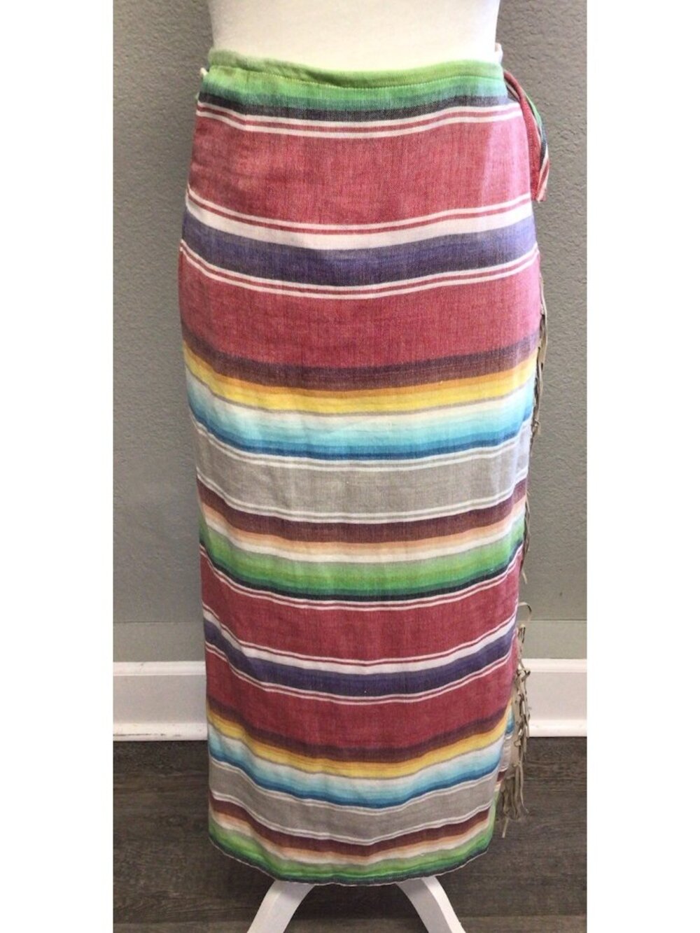 Tasha Polizzi Sandleblanket Southwestern Wrap Skirt Women's Size Small Fringe